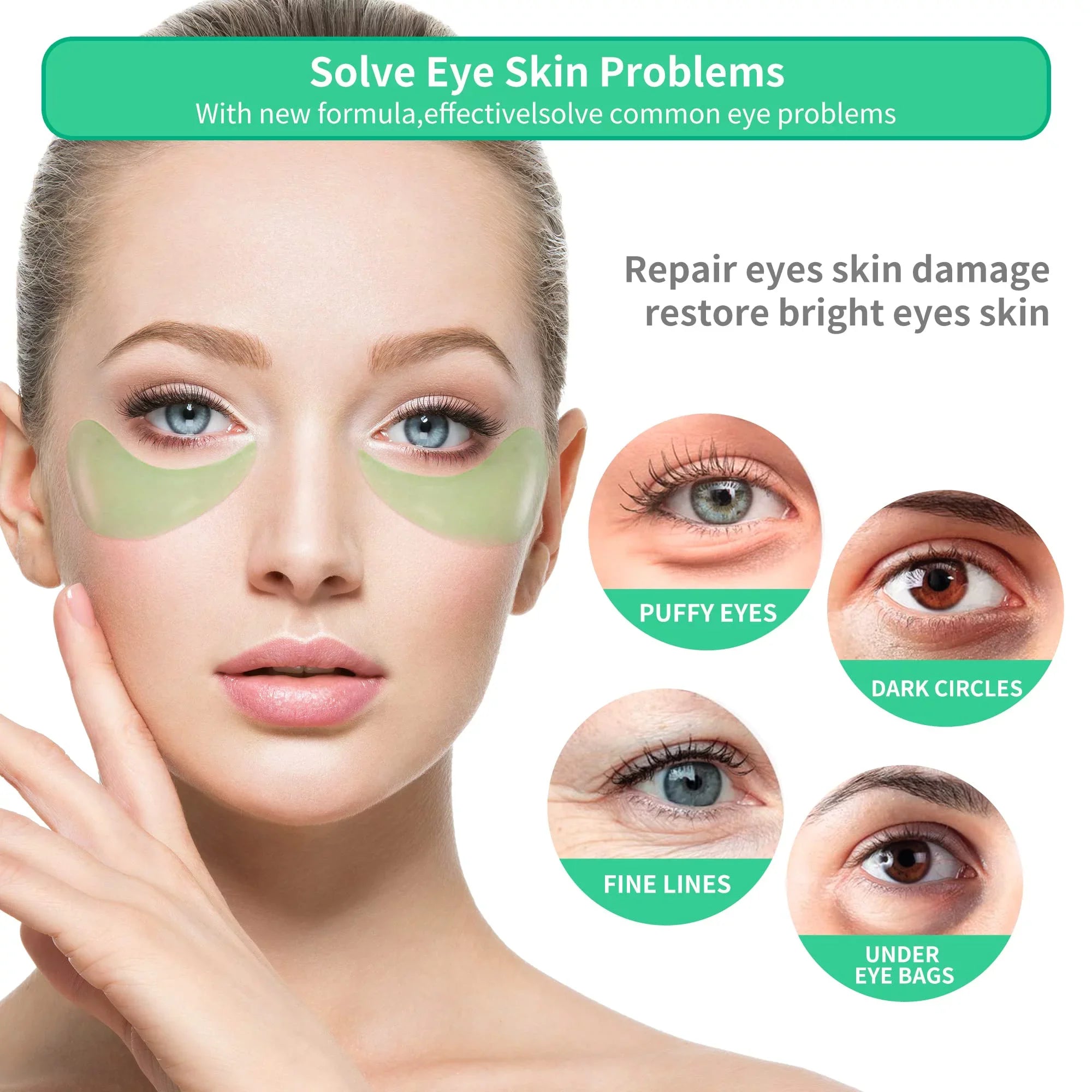 Face Vera - Mask, 30 Amino Aloe & for Pairs Collagen Acid Eye Care