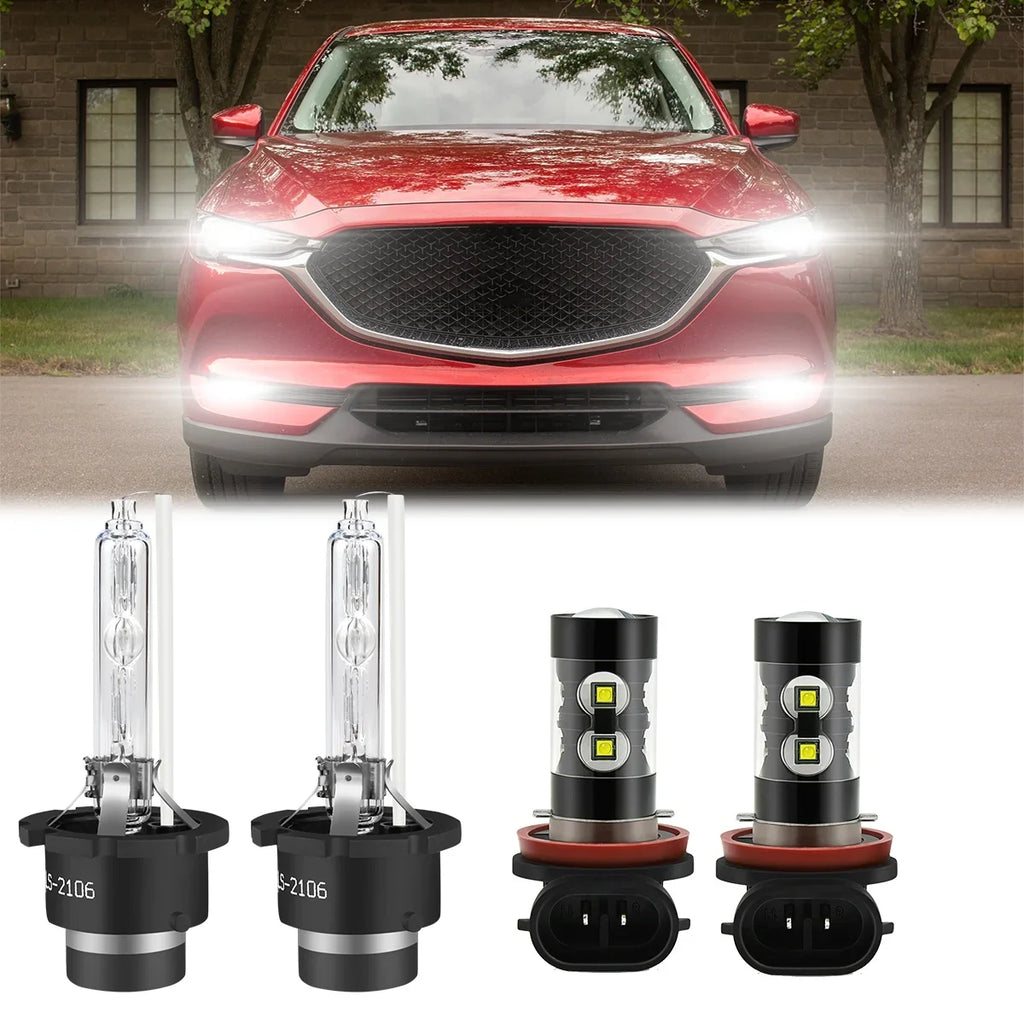 Mazda SKN D4S Bulbs Fog Lights 2018 for HID 4pcs Headlight CX-5 Led H11 H8