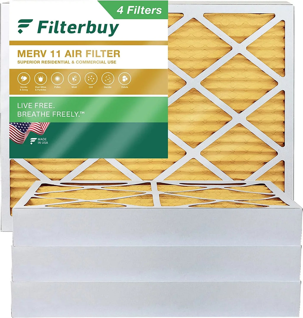 MERV Filterbuy 12x15x4 Filters (4-Pack) Pleated Furnace 11 Air HVAC AC