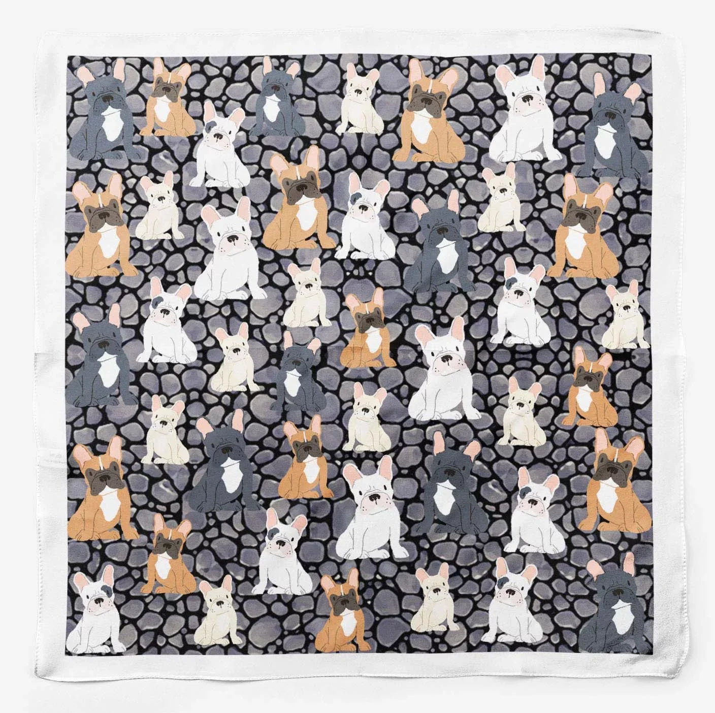 Hair Dogs Mix Pure SilkScarfFor Grey Head Neck Printed Bandanas Square For Phagun Women