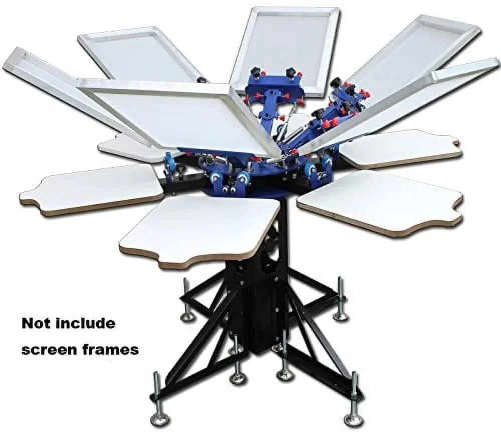 Color Equipment Manual T-Shirt Printer Rotary Press Printing Micro-Registration DIY Machine Double 6 Screen Station 6 INTBUYING