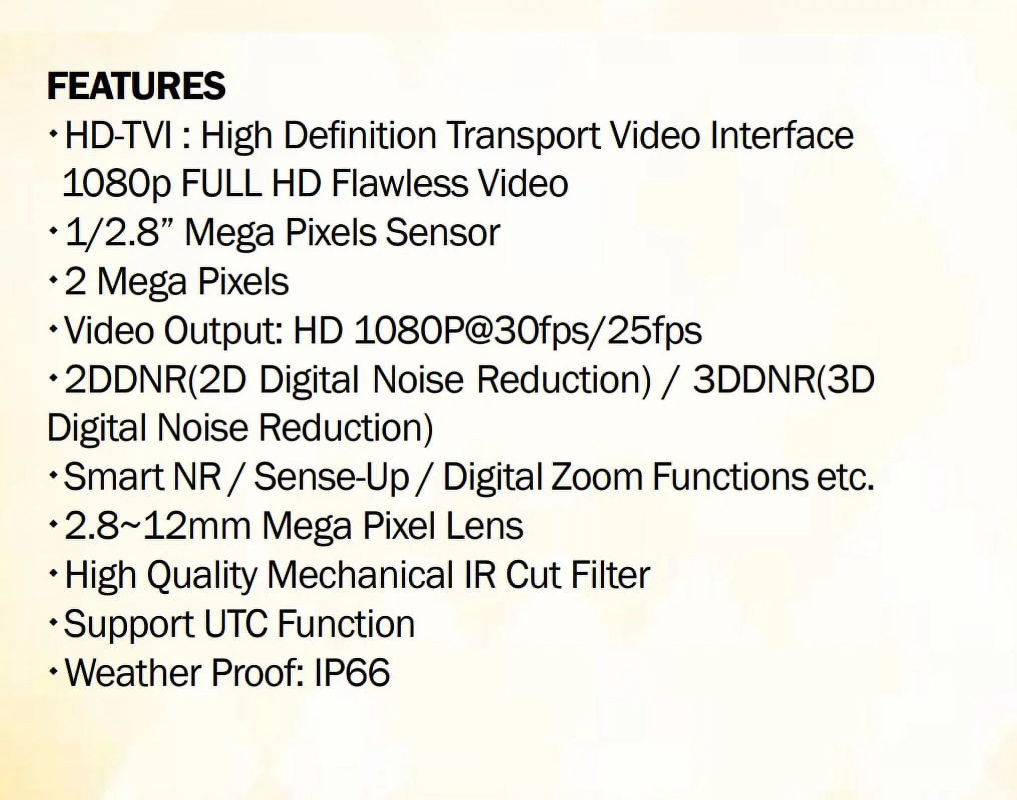 LED IR Camera Eyemax HD-TVI 1080p TIV-132V-W Vandal DC 2.8-12mm, 12V 35 DOME IR