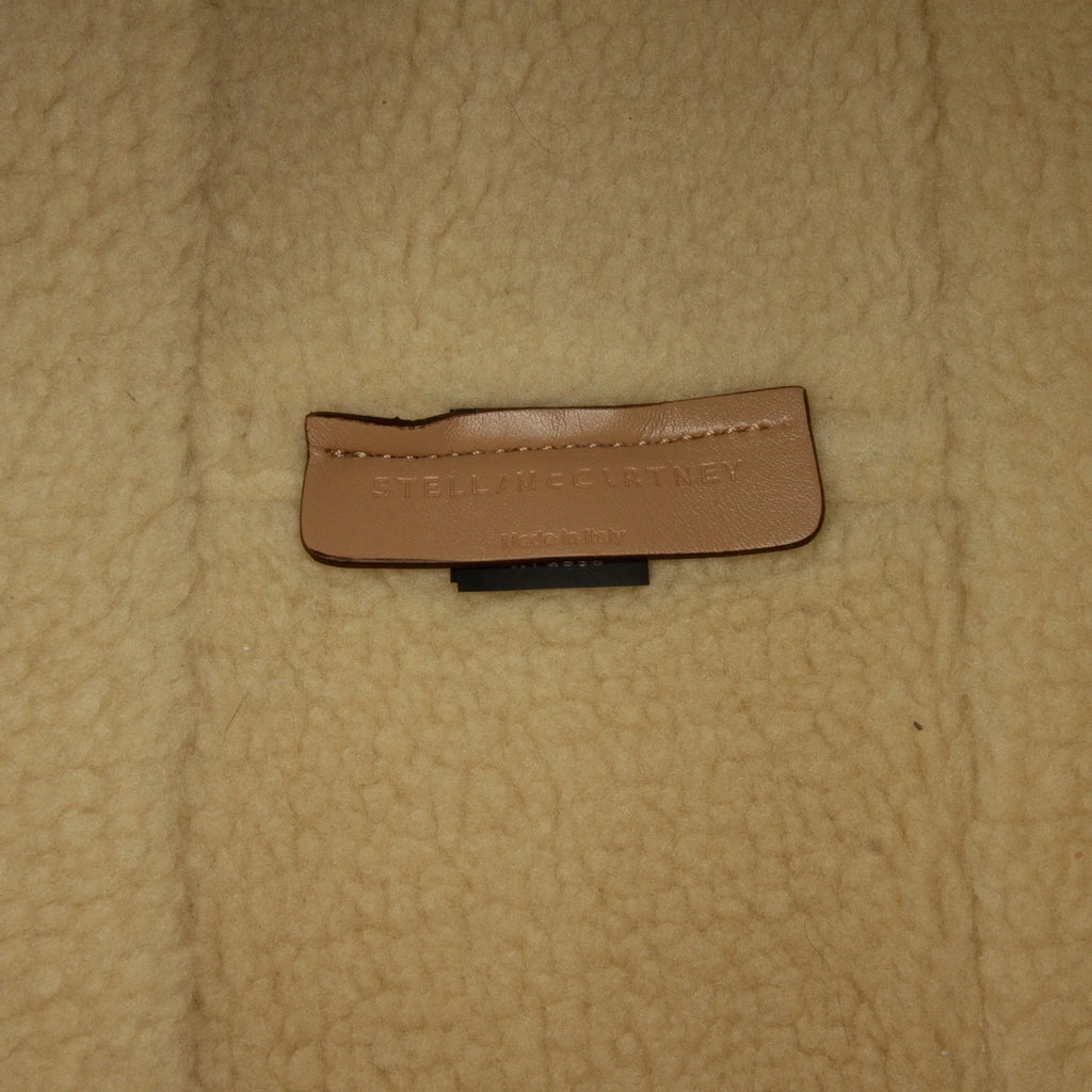 Shearling Pre-Owned Stella (Good) Authenticated Fiber McCartney Unisex Satchel Fabric Brown Stella Trimmed Logo Chemical