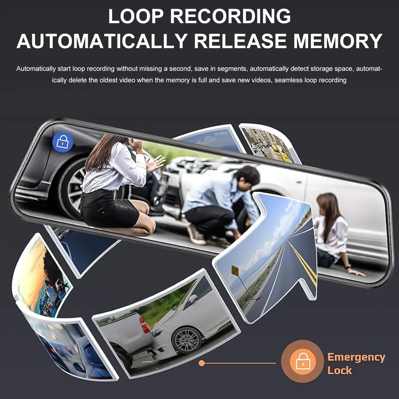 Backup Full and 10" 5.5 Camera,G-Sensor, Front Screen Touch Rear Monitor, View Cam,Kepeak Mirror 1080P Meters Wide Angle,with Parking Cable Dash FHD 170°