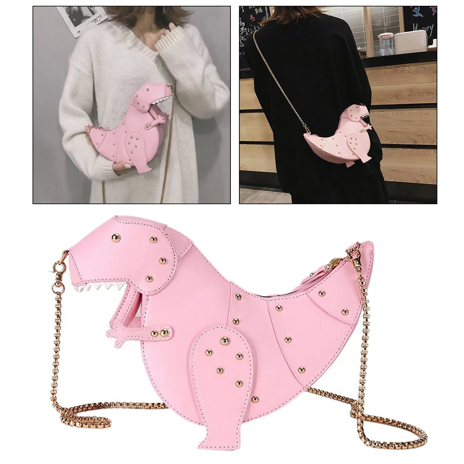 Chain Cartoon Women Purse Shoulder Strap , Handbag Bag Chic 27.5x11x16cm Pink -