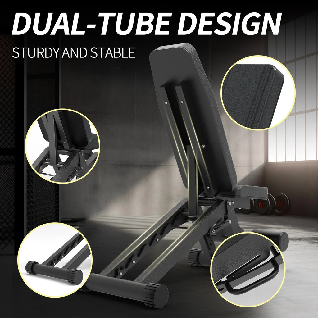 Bench Workout, 880 Strength Gym Adjustable Home for for Incline Set Benches Weight Training Bench, Foldable Body Pounds Capacity Full