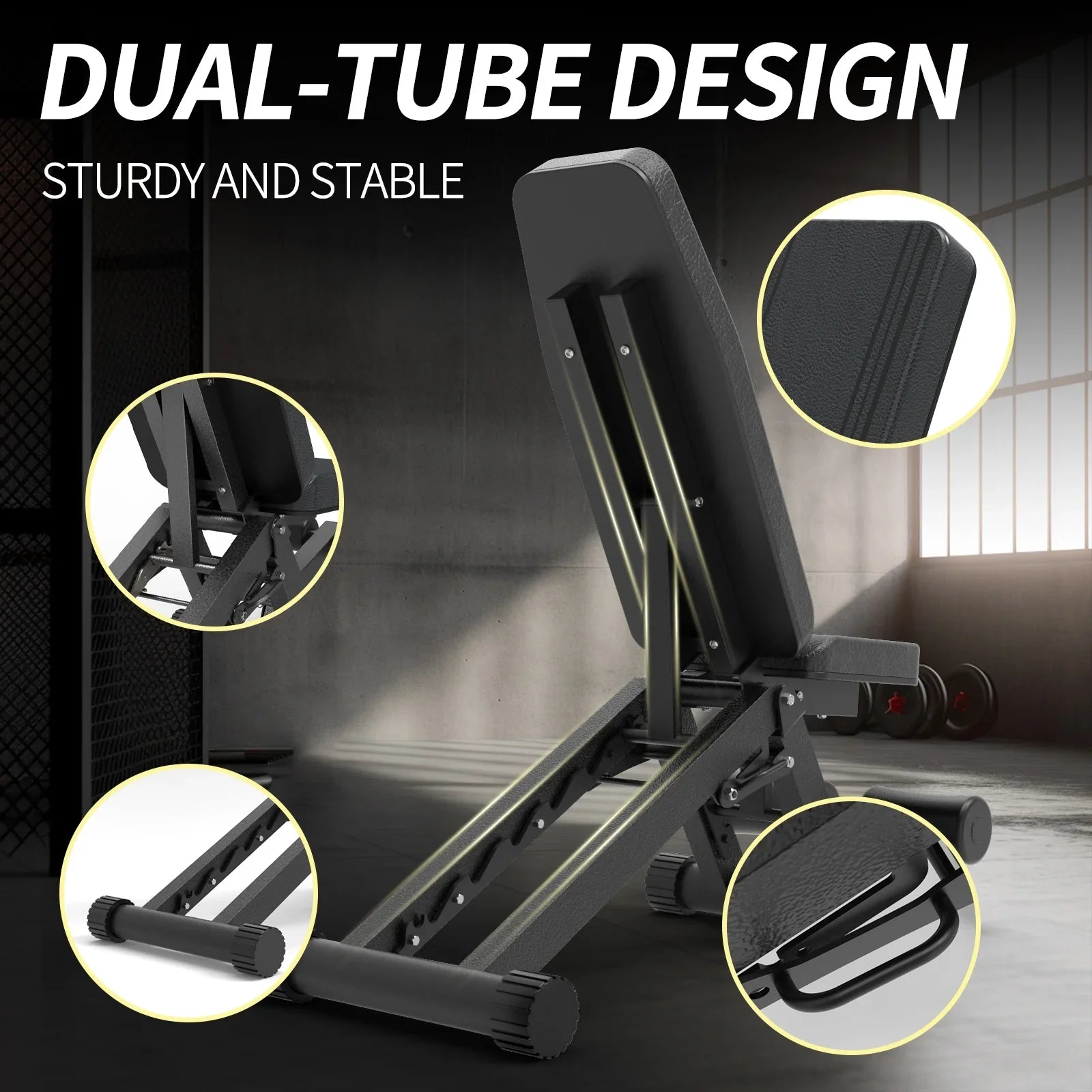 Bench Workout, 880 Strength Gym Adjustable Home for for Incline Set Benches Weight Training Bench, Foldable Body Pounds Capacity Full