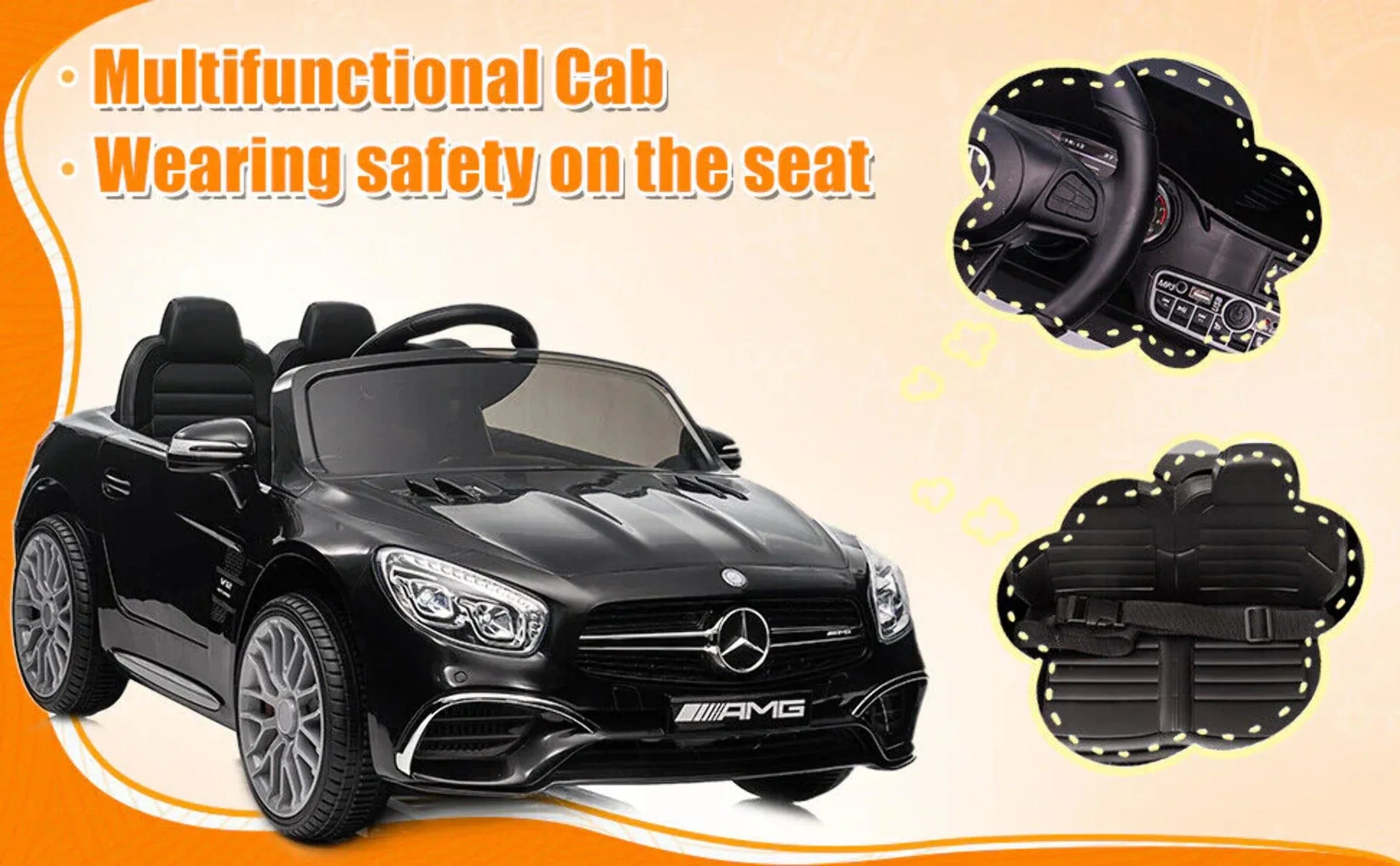 12V Kids Electric AMG Officially Car Remote Control with Ride On SL65 - Licensed Benz Mercedes