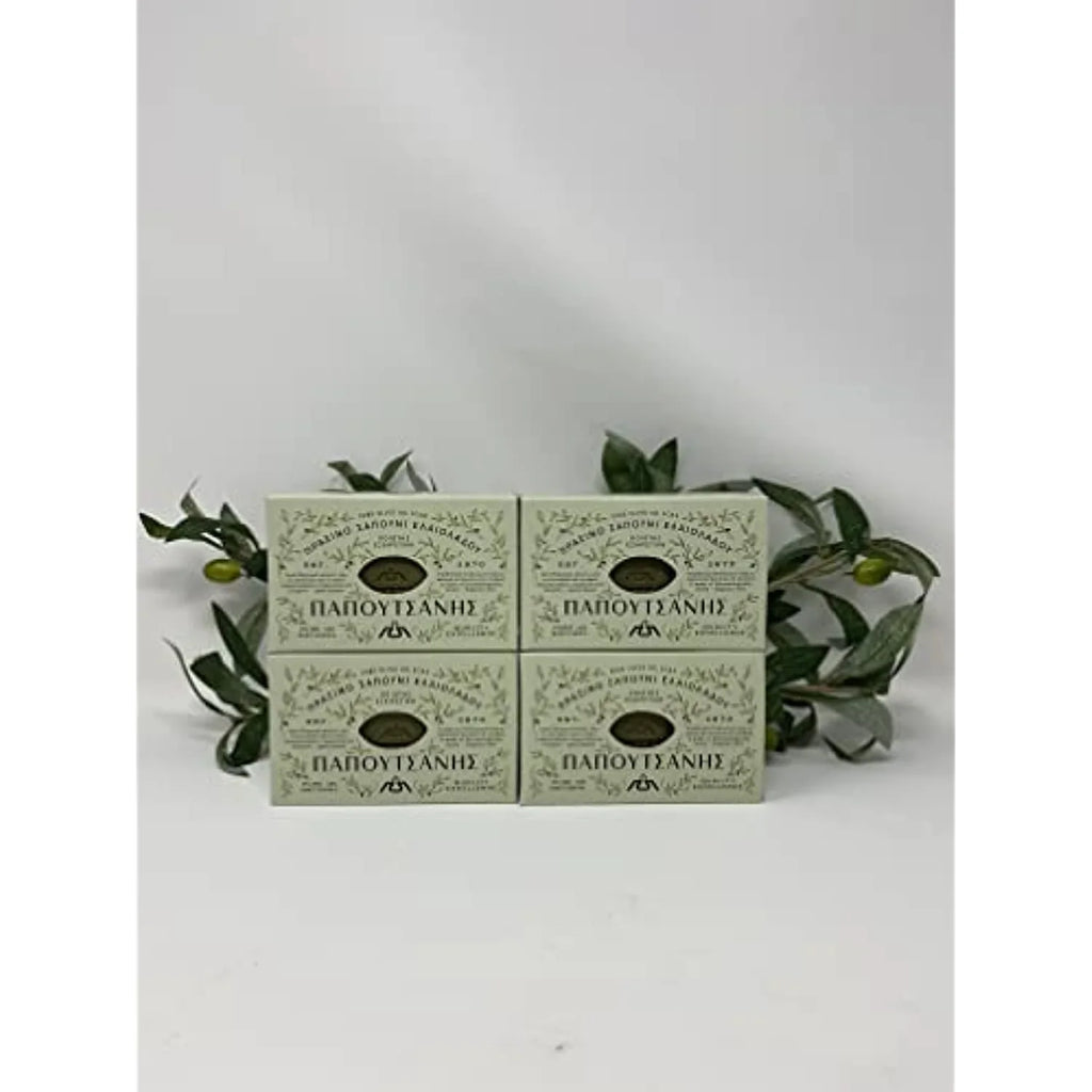 Olive Pure (250g) Of 8.8 Soap oz, Oil Greek Papoutsanis Bars, Pack 4 Of