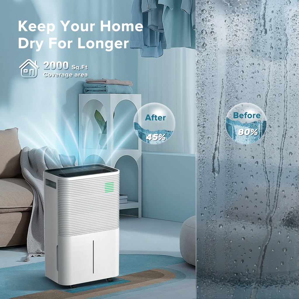 Basement/Bathroom/Laundry Timer, Room Modes, 45 for Dehumidifiers 24H Hose, Operation KISSAIR with with handle, Dehumidifier Pint Dehumidifier Portable 3 Drain