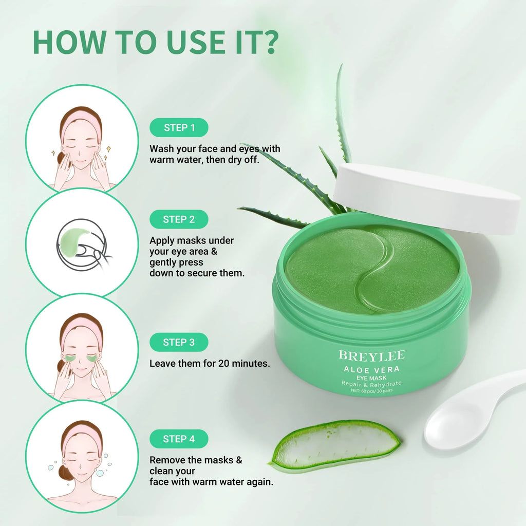 Face Vera - Mask, 30 Amino Aloe & for Pairs Collagen Acid Eye Care