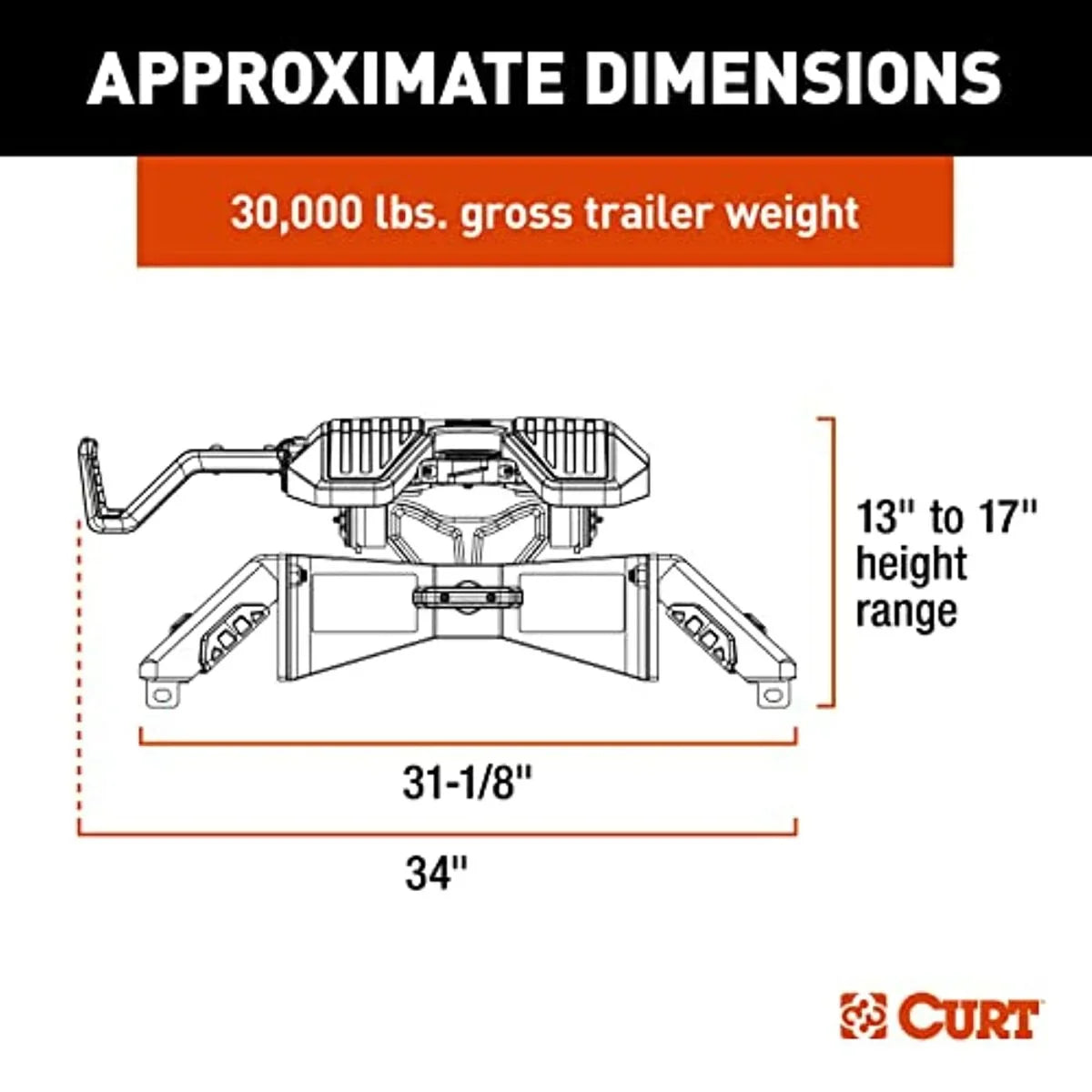 Pound Hitch, 16320 30,000 Towing Capacity PowerRide 30K 5th Wheel CURT
