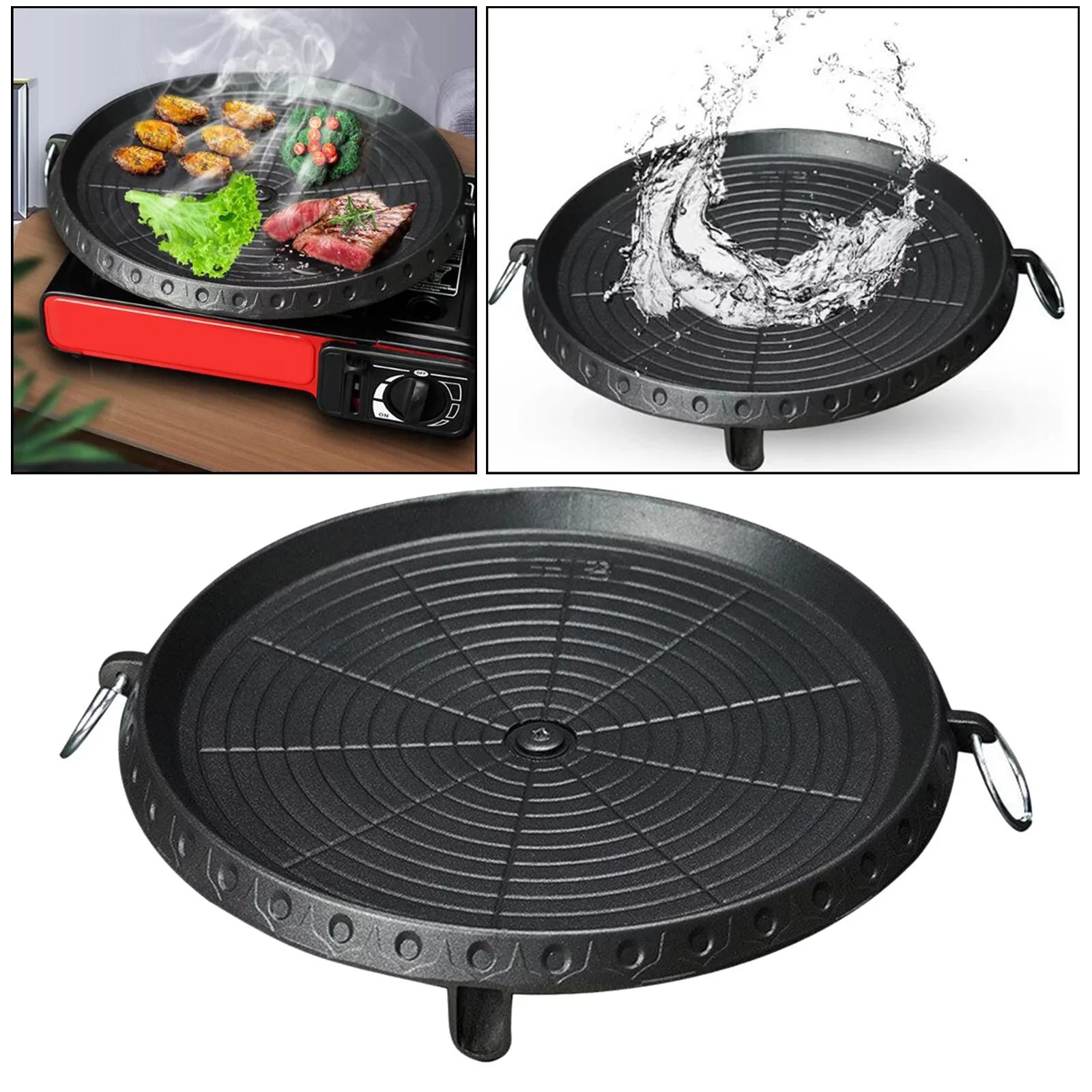 Pan Portable Induction Smokeless Picnic Indoor Outdoor BBQ Lightweight Grill Tray Camping Household Frying