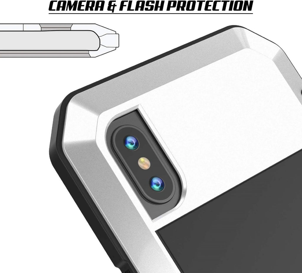 Gorilla Military Grade Outdoor (White) Glass Aluminum Travel iPhone Rugged Protection, 6s Duty Shockproof Resistant Scratch Case Metal Plus and Heavy