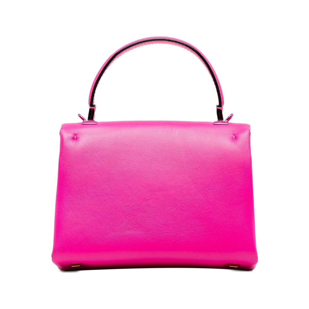 Mini Pre-Owned Unisex Stud Satchel (Good) Valentino Leather Authenticated Calf One Pink