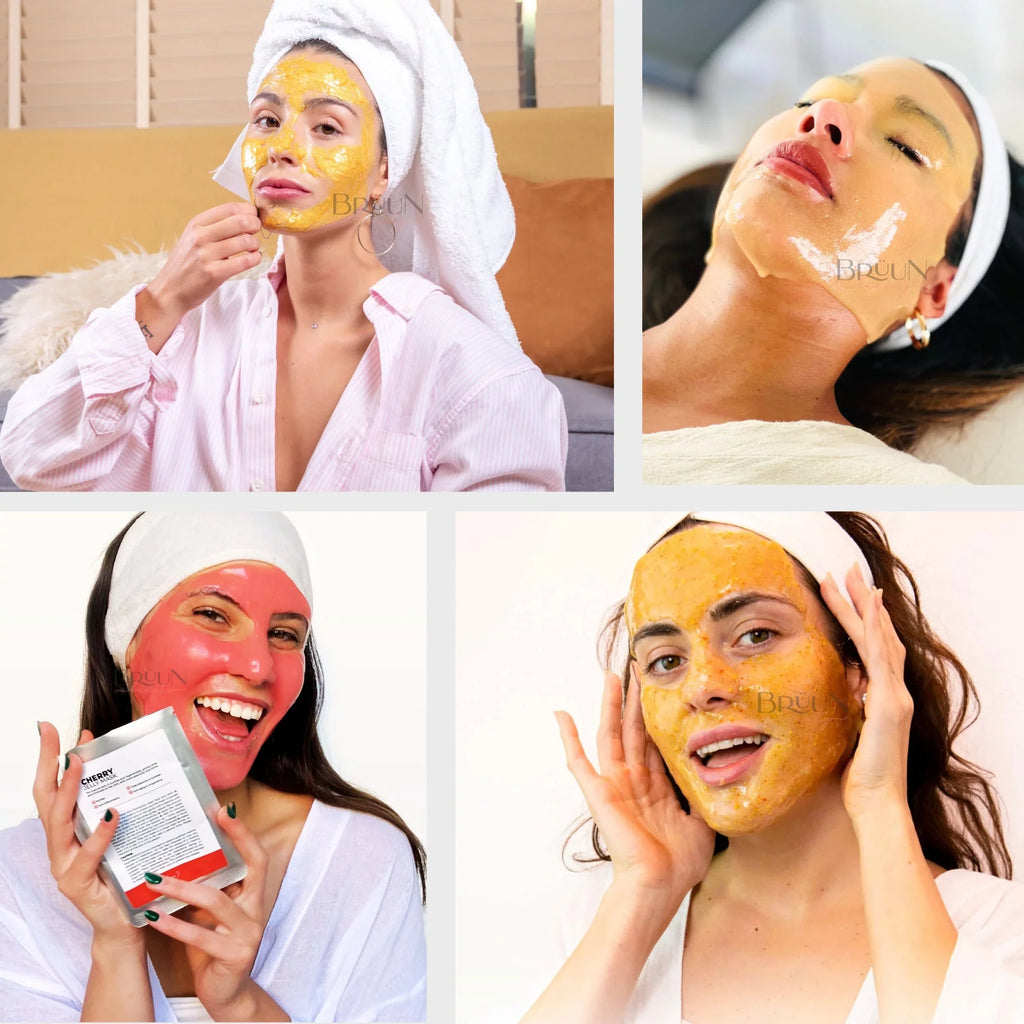 Chamomile, "Rubber Matcha, Lavender, Mask" 10 Egyptian Spa Rose, Mask Jelly Set Peppermint, Peel-Off Premium BRÜUN (24k tree, Treatments Modeling - Kiwi, Jazmine) Tea Gold,
