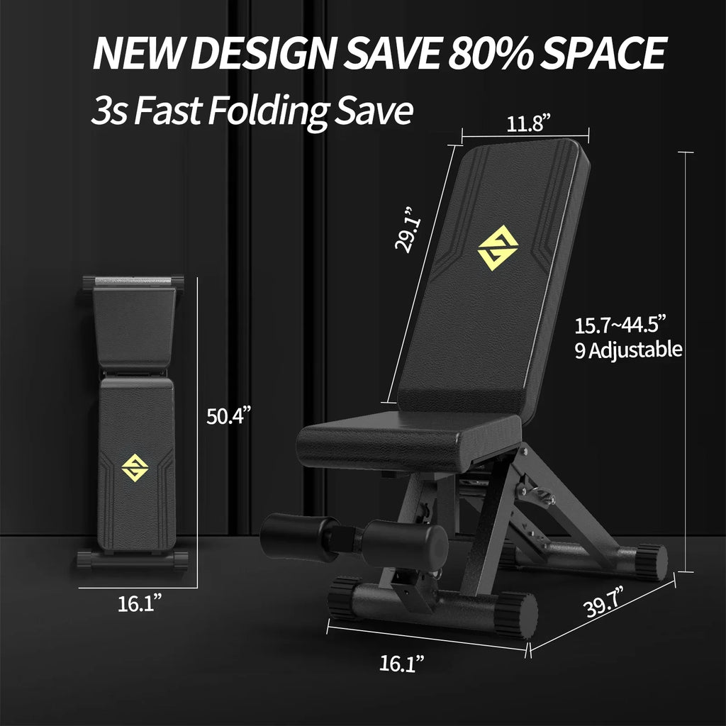 Bench Workout, 880 Strength Gym Adjustable Home for for Incline Set Benches Weight Training Bench, Foldable Body Pounds Capacity Full