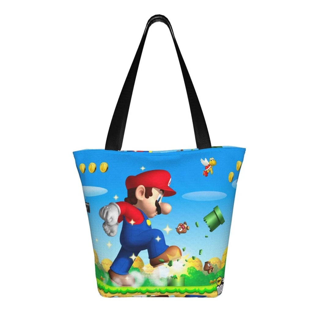 Super Handbag Mario Shoulder Women's Travel Capacity School Work Animated Large Bag Beach Shopping For Business Tote