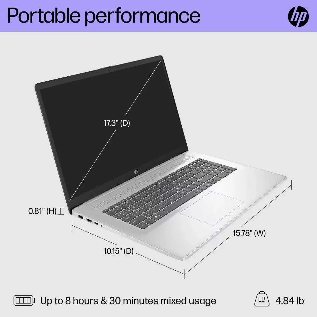 HP 32GB RAM, Keyboard, Laptop, Touchscreen Win11 Core i7-1355U, Intel SSD, 17.3" Backlit Home HD 1TB