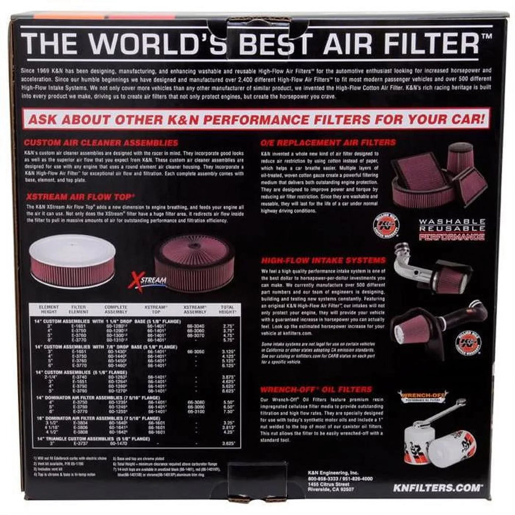 Filters 60-1290 Assembly Custom Air K&N Cleaner