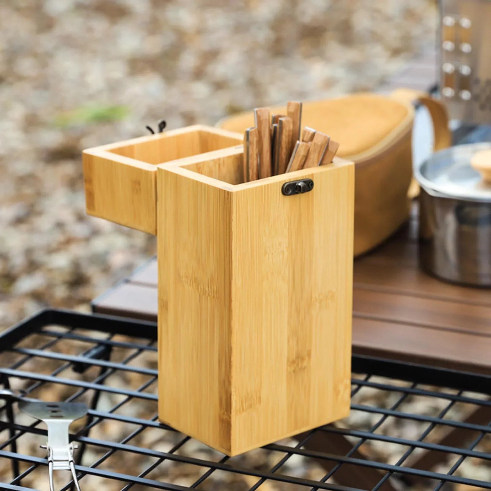 Picnic Stand Camping Utensil Kitchen Storage Restaurant Drying Design Holder Outdoor Countertop for Utensil Lock Organizer Silverware