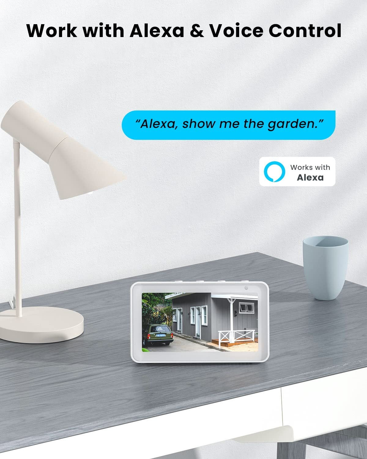 Camera PIR 360° Night Solar Camera with Wireless Spotlight Outdoor WiFi, & 2K/3MP PTZ Color Siren, Detection, Surveillance Security View, Motion Vision, Outdoor Work with Alexa