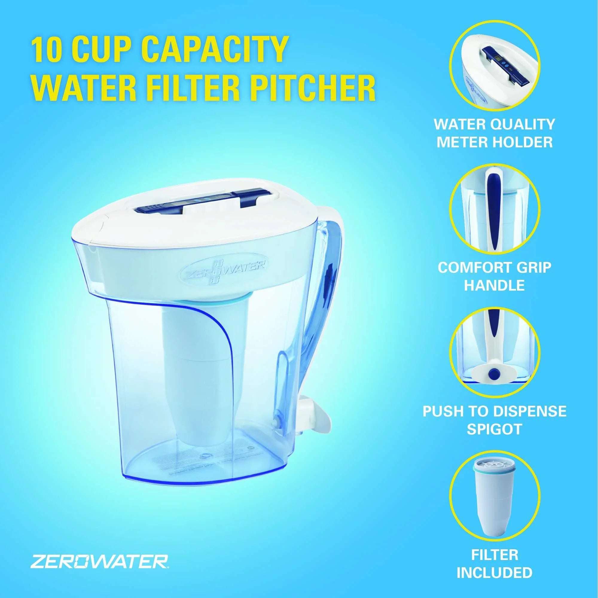 Exchange Pitcher Dispenser Ion (10-Cup) (10-Cup) ZeroWater Water ZD-010