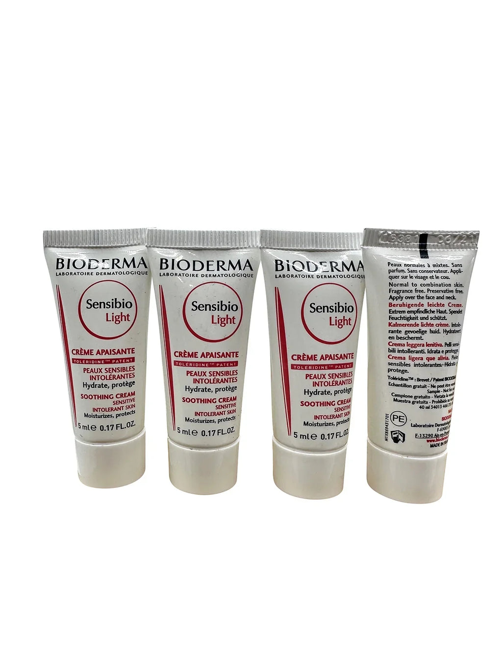 Light Sensibio Soothing of Skin & Cream 0.17 oz Intolerant Bioderma Sensitive 4 Set
