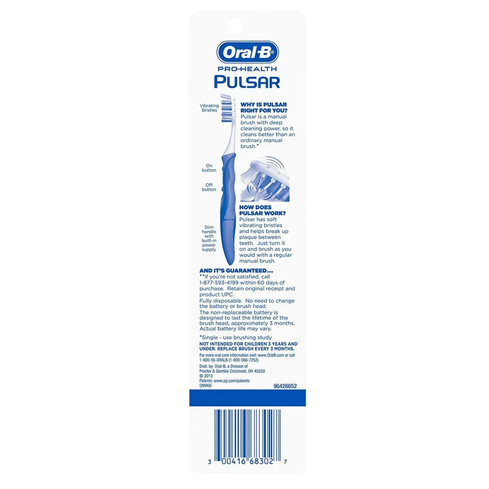 Pulsar Colors ea of Medium Pro-Health (Pack Oral-B Value 2) Toothbrushes, Pack, May 2 Vary,