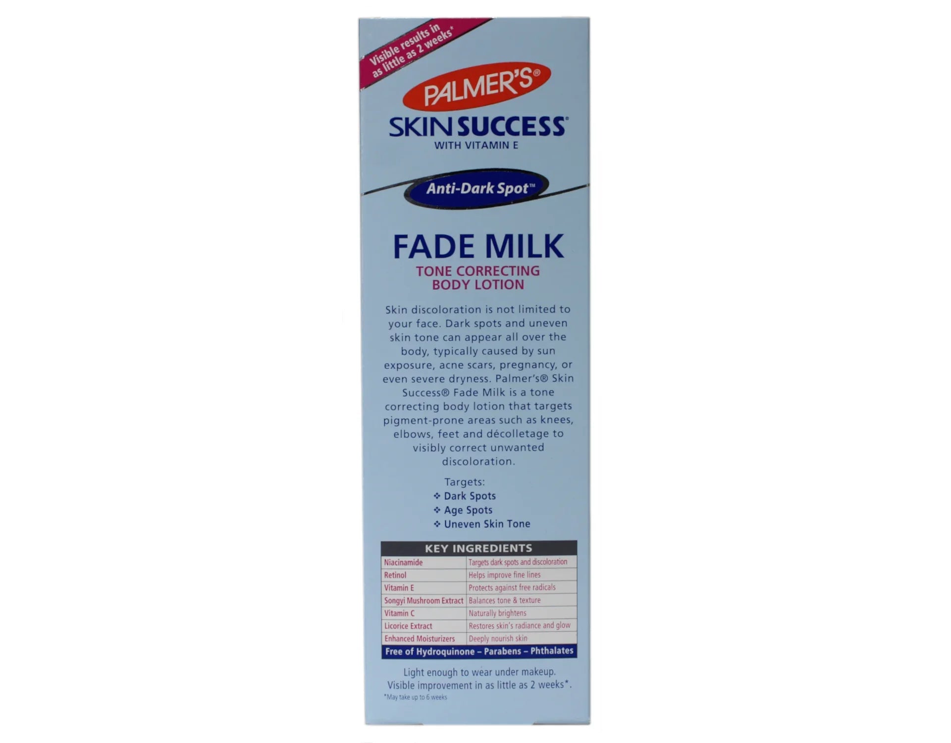 Body fl Fade Skin Spot Pack 6 8.5 of oz Milk Lotion Success RONAN Anti-Dark