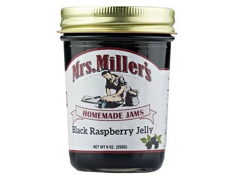 Jelly (12-9 Miller's Raspberry Black Jars) Mrs. Oz. Homemade