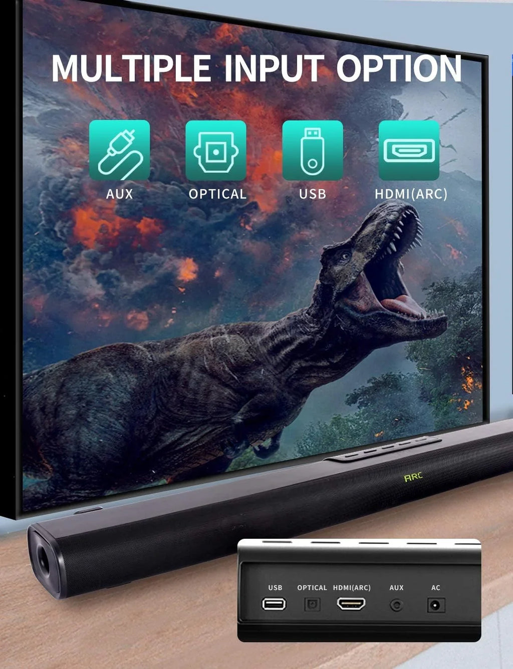 Bar S5 Built-in TV, for Subwoofer, Box Speaker 2.0Ch Sound Bluetooth 5.0 Open -Black Vmai