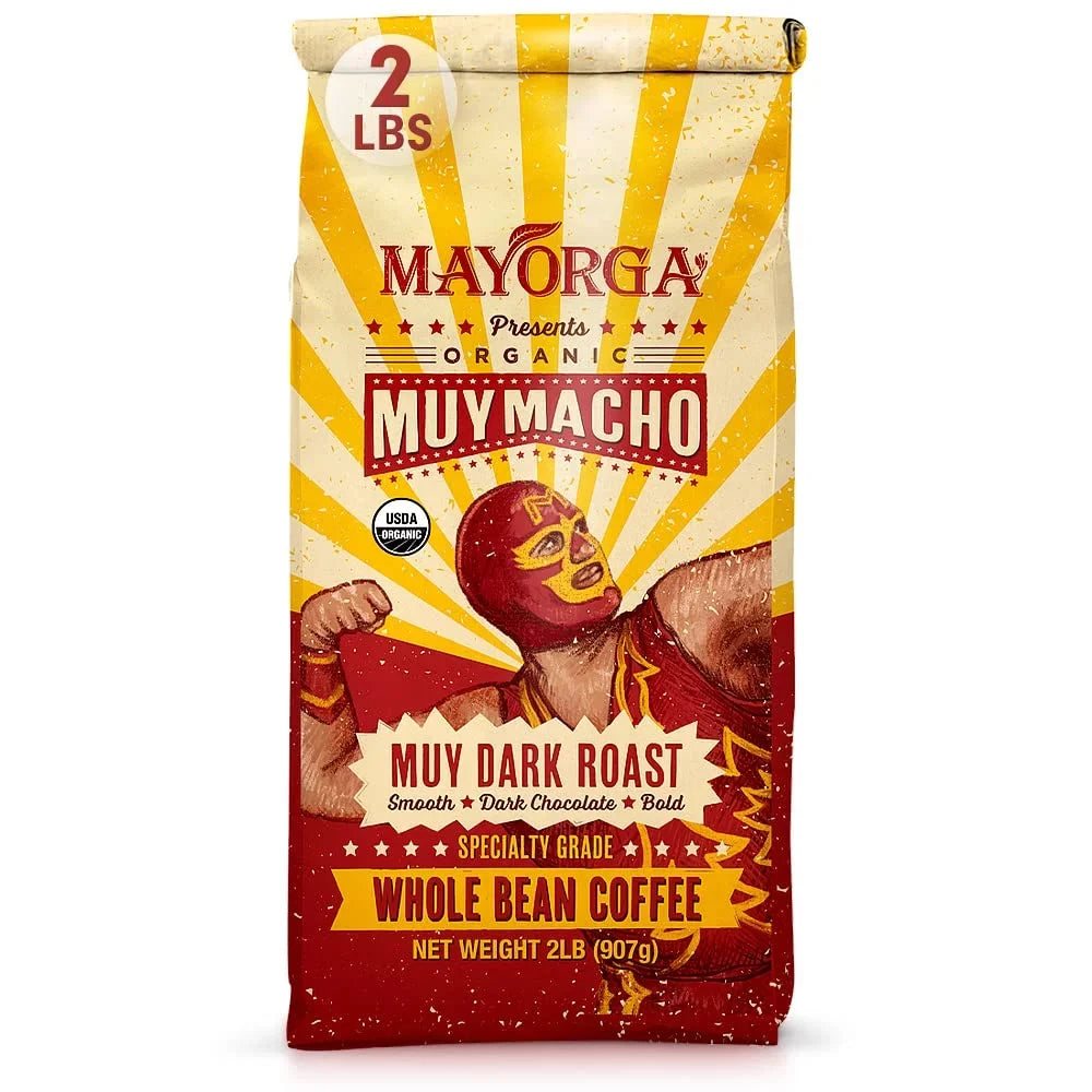 '- Coffee Flavor Macho Dark 100% Whole 2 Blend, - Arabica - Specialty Direct Coffee Grade, Intense Macho Roast Bold (Pack Non-GMO, - 2 lb Beans Muy Coffee, bag the Pound Trade World's Organic of 1) Muy Mayorga Strongest