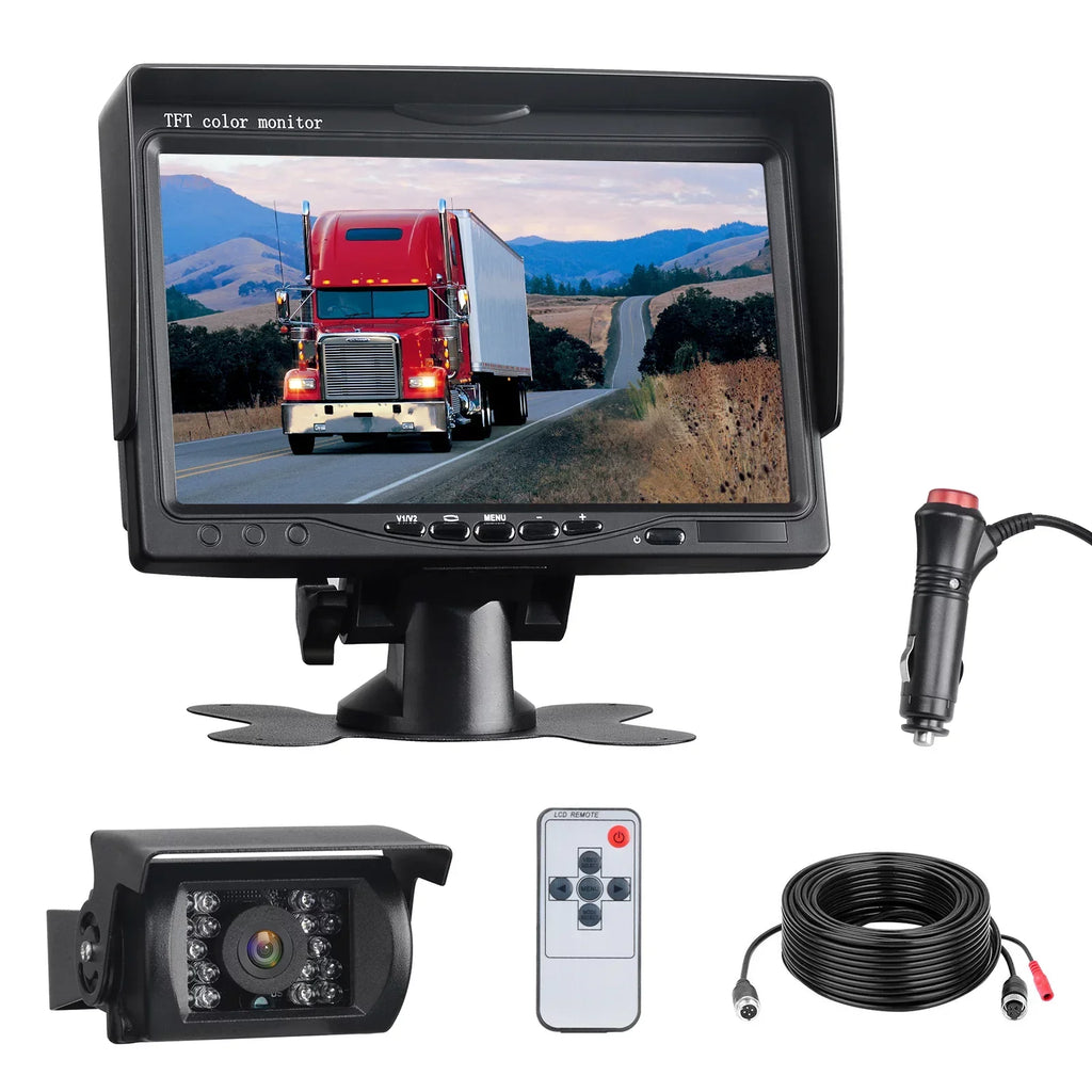 Cam Camping Back Waterproof IR RVs Kit, Night LCD Camera Backup Reverse Vision with Vans, IP67 TOGUARD Cars, 7’’ up Monitor Rear Night Vision Rearview with Trucks, CA711 for View