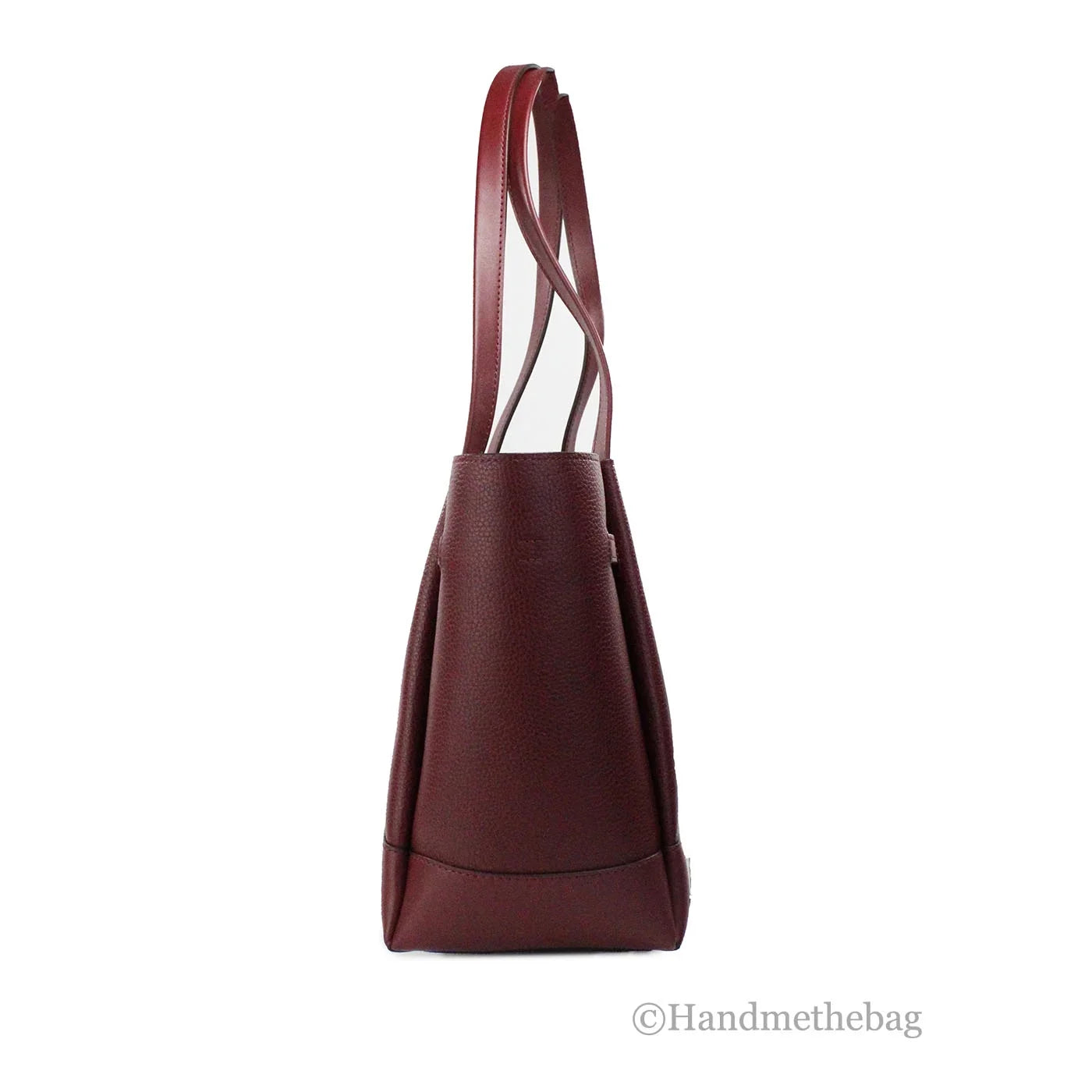 Shoulder Kors Tote Belted Cherry Michael Bag Purse Reed Leather Dark Large