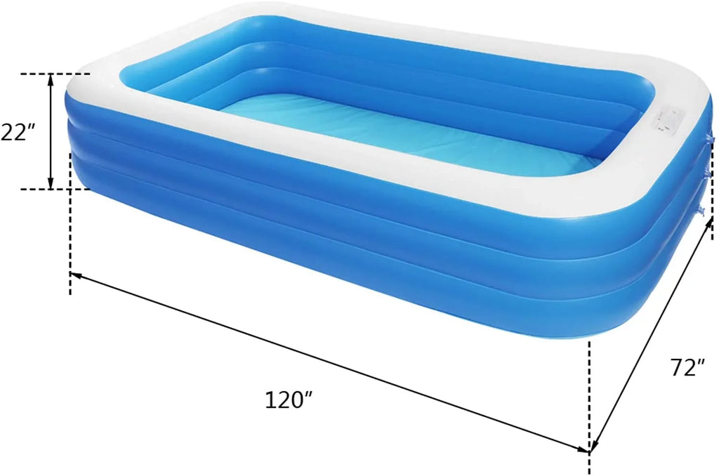 Blue Inflatable Moselota Swimming Wall - x 72" Pool 22" 120" x 0.4mm Thickness