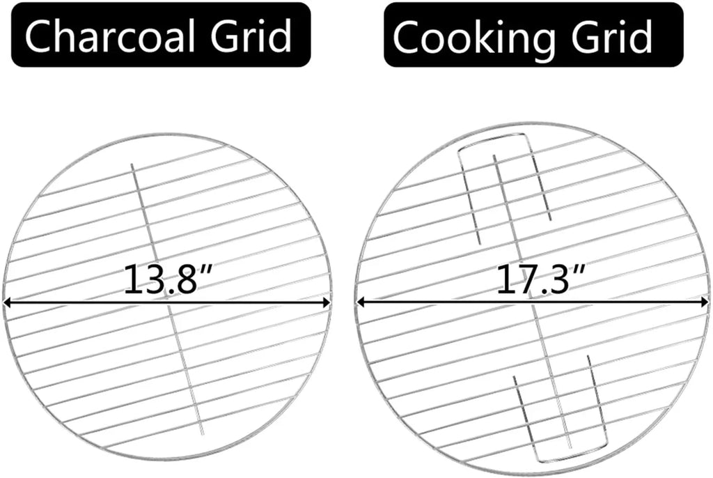 Camping, and Stainless Wheels 18 Steel Charcoal for inch Grill, with Picnic, Outdoor Holder Party, BBQ Barbecue, Activities Storage Charcoal