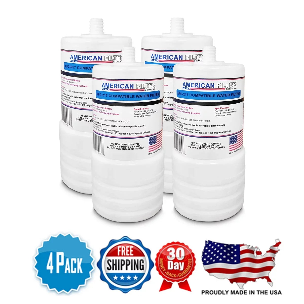 Pack 3M® Made # - Compatible AFC-APH-217 in , CFS217-H with U.S.A. , Water , Model Cartridge Filter 4 - Brand AFC