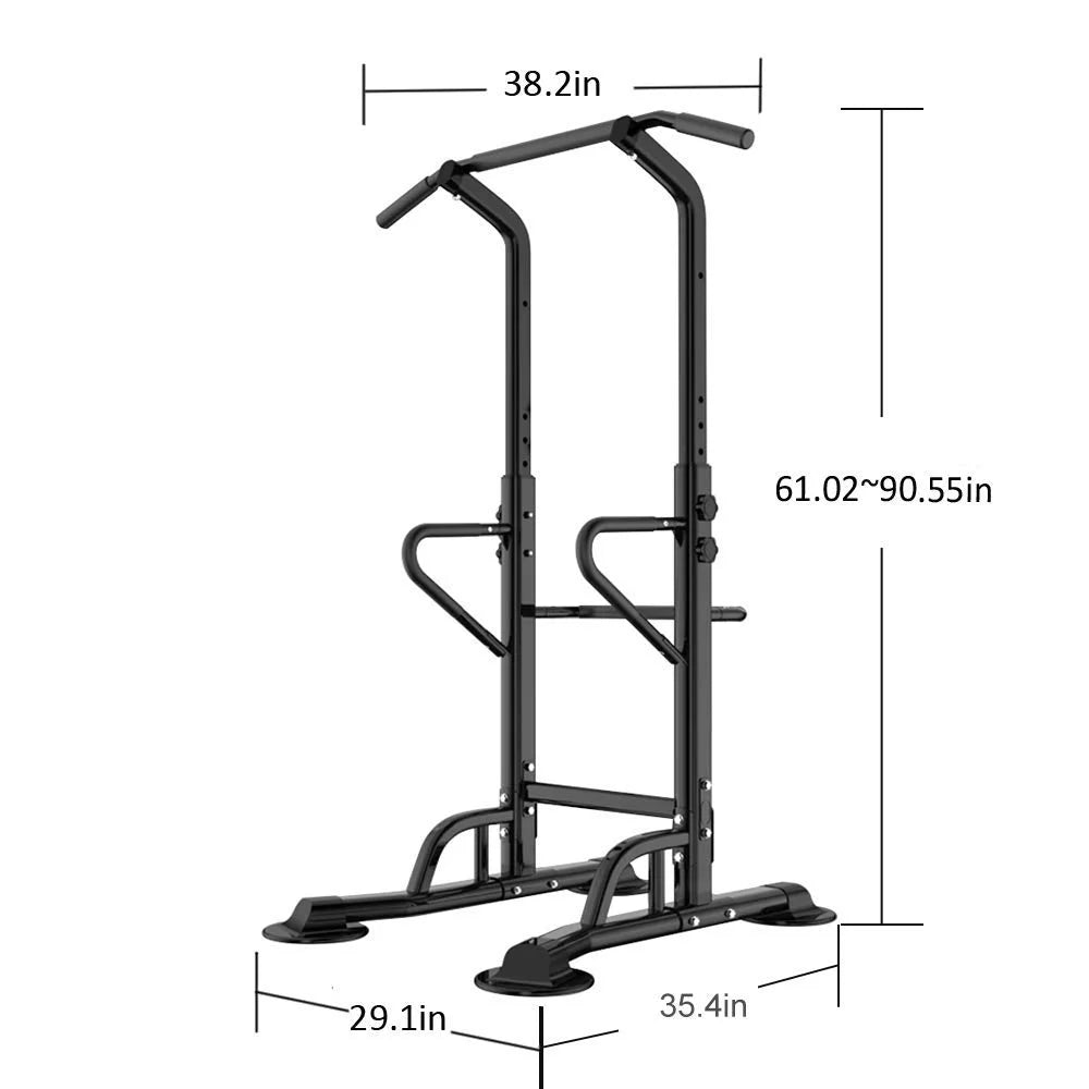 Black Bar, Height Up Pull Power Strength Wellynap Equipment Tower Adjustable Workout - Training 36.2" with