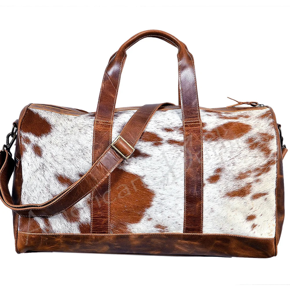 Hair Western American AD Darling Genuine On Duffel Women Handbag ADBGS174BRW Purse Leather Bag