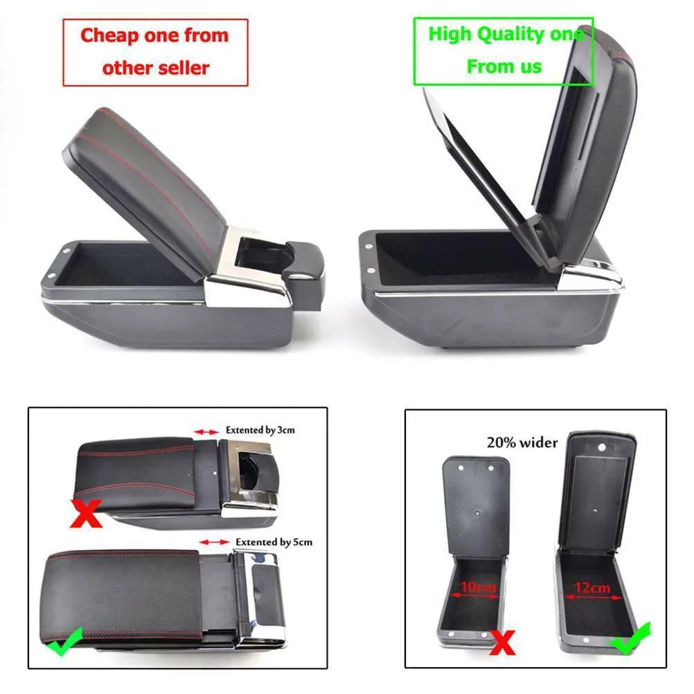 XUKEY Jazz Honda Compartment Duel For Fit Storage Console 2002-2008 Central / Armrest