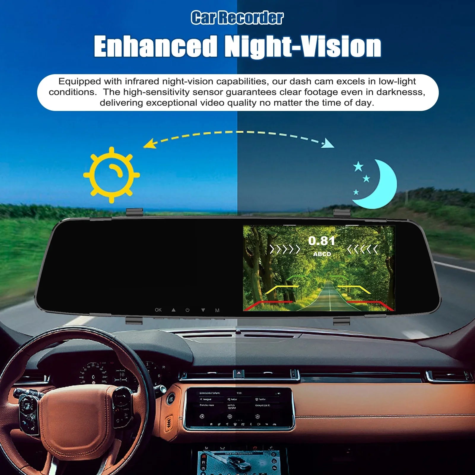Dash Camera,1080P Dual Inch 4.3 Rear Screen Dual Cam Radars Camera 4.3 Dual 4.3 Reverse Nebublu Rear Camera Camera Inch 4 Reverse Screen Dash Dash Radars Reco DVR Rear Radars Rear Support Inch