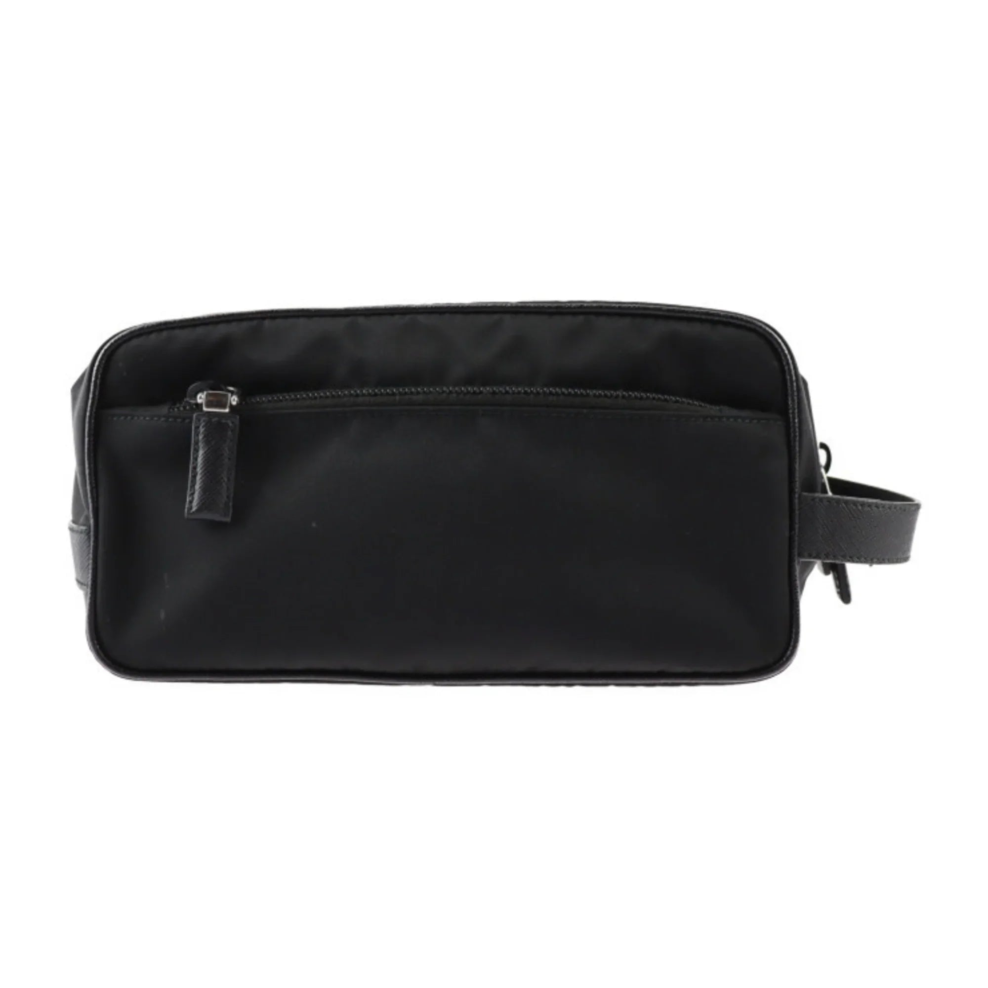 black (Good) handbag nylon PRADA Prada triangle bag hardware 2NA819 second Pre-Owned leather silver clutch logo