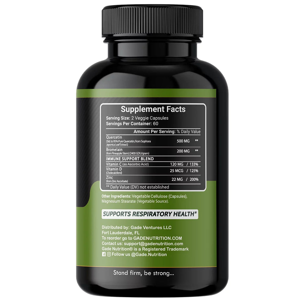 Quercetin Quercetin - - Nettle Gluten-Free, C Vegan) - Quercetin + 4 Vitamin Quercetin Zinc 240 Quercetin Bromelain - Month - Veggie D3 Zinc and - with Caps 500mg Supply Vitamin with (Non-GMO,