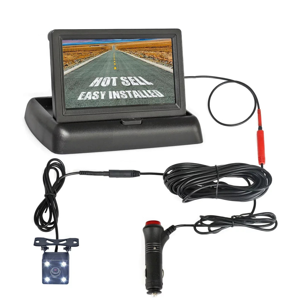 Parking Monitor HD License 4.3in View Rear Backup Camera Car Plate System Reverse