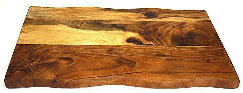 '- Cutting Acacia LIVE 5 Serving Solid Hand Tray Crafted 16" Board Woods Board | Hard Wood | Cahruterie (﻿Limit Order) EDGE Per Brown Mountain