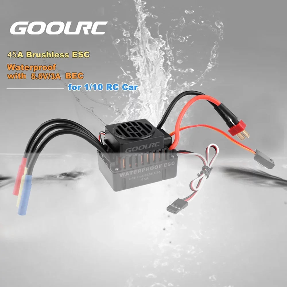 ESC Rookin 110 45A Car F540 Car 4370KV GoolRC Accessory,Set Waterproof Combo 1/10 4370KV Motor Remote