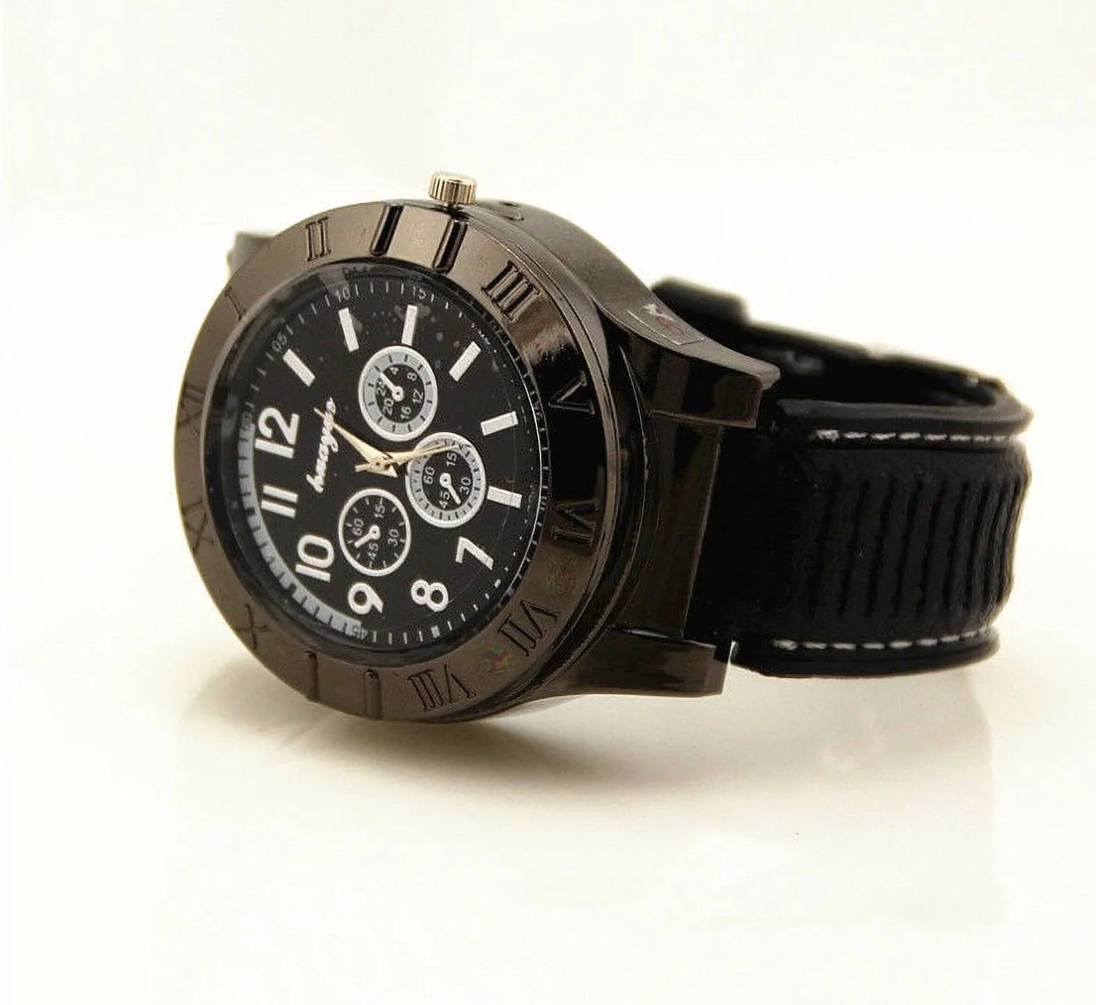 Outdoor Rechargeable Rubber Lighter USB Watch Strap Men's Windproof USB Gift Flameless Watch