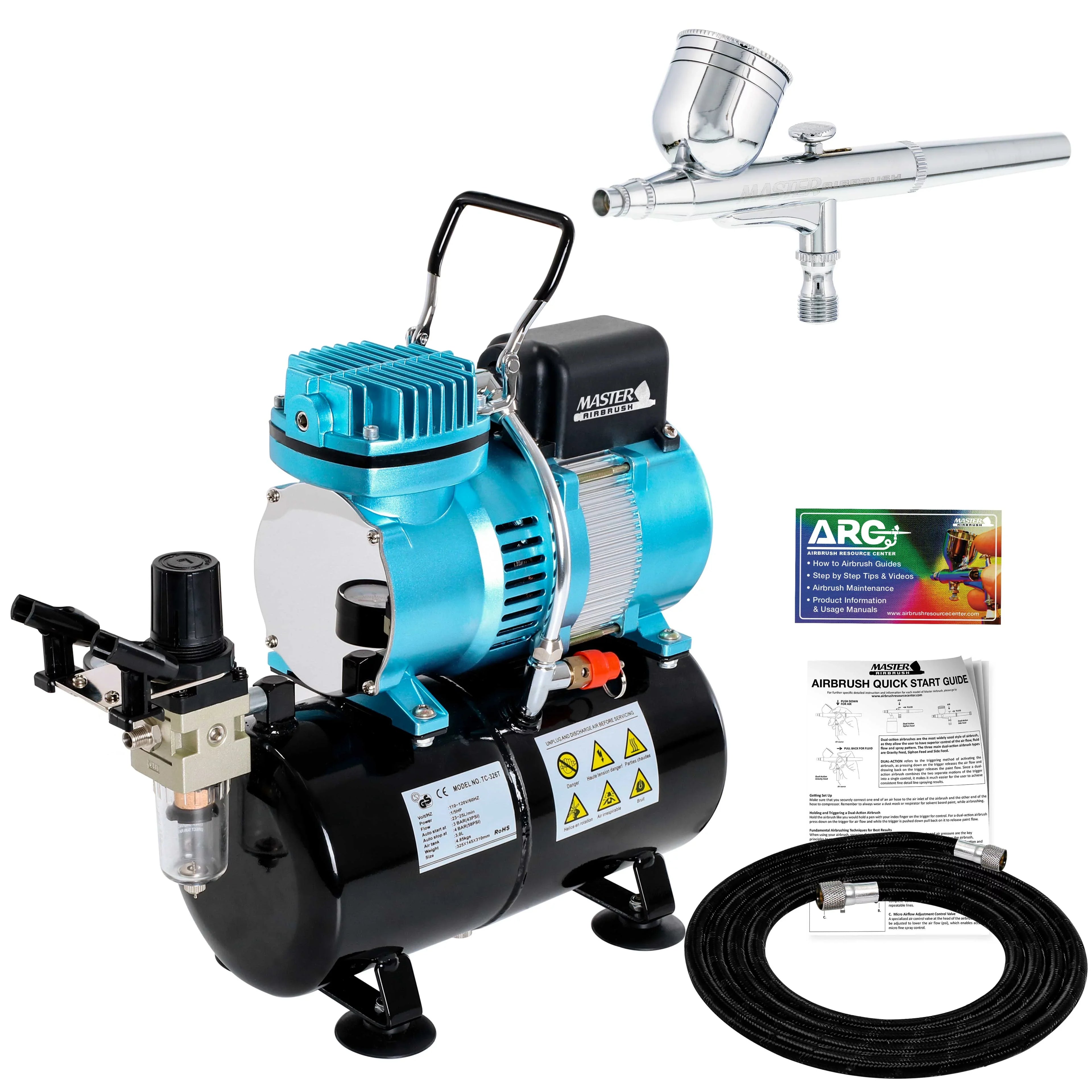 Feed Gravity mm 0.3 Airbrush Cake Tank Kit G22 Airbrush Air Dual Tattoo Compressor Tip Hobby Master with - Auto Set, Fan