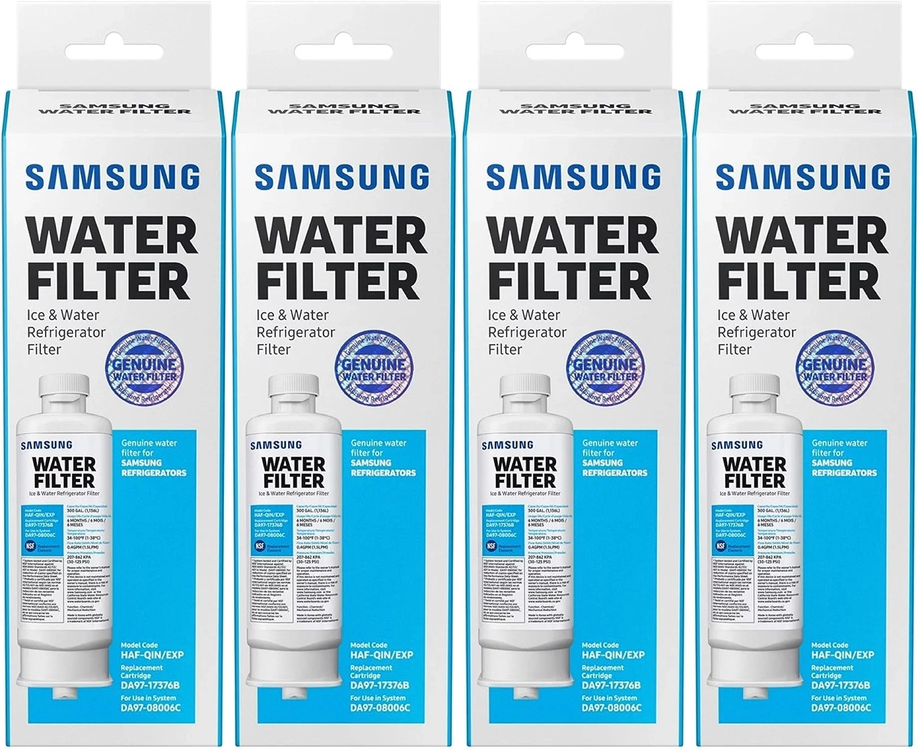 with DA97-17376B RF23M8070SR,WS645A RF28R7351SG, DA97-08006C, Pack Water 4 HAF-QIN/EXP, Filter Refrigerator Compatible HAF-QIN,